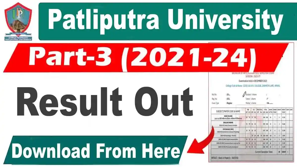 Patliputra University Part 3 Results 2024